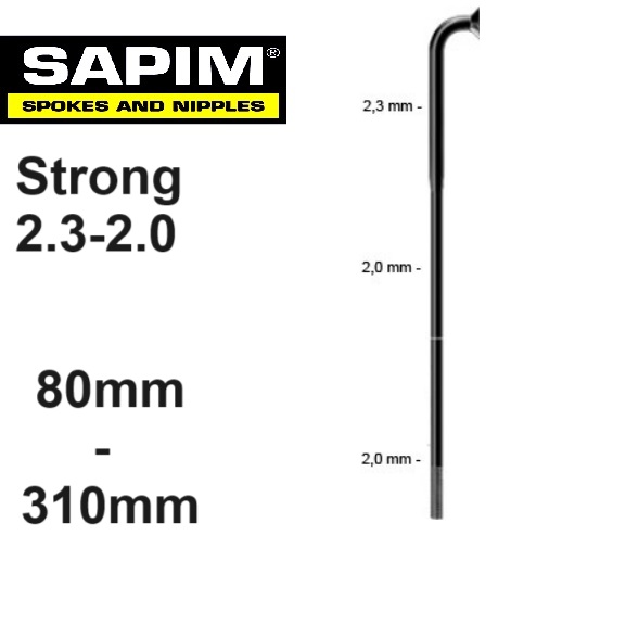 Sapim E-Strong zilver 310mm (om in te korten)