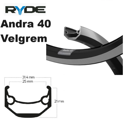 Ryde Andra 40 - Velgrem